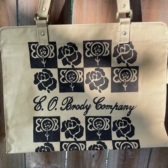 Vintage 60s E O BRODY Co Glass TOTE BAG Overnighter - Picture 3 of 8